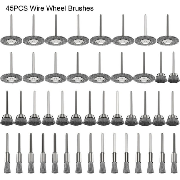 1/" 5pc Stainless Steel Wire pen wheel Brush Set F Dremel Rotary Tool Die Grinder